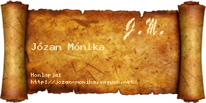 Józan Mónika névjegykártya